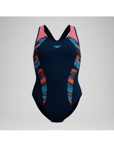 Speedo Swimsuit - Placement - Navy/Coral