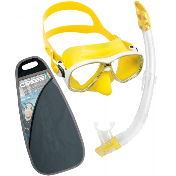 Cressi Mask & Snorkel Set - Marea Adult VIP - Yellow