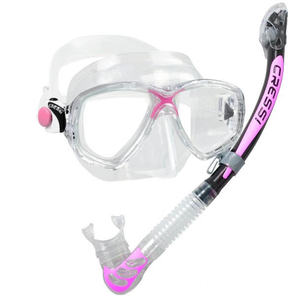 Cressi Mask & Snorkel Set - Marea + Dry - Pink